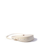 Naomi Leather Moon Bag with Croc-Embossed Pattern White