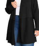 Long Cardigan with Waist Seam Plus Size