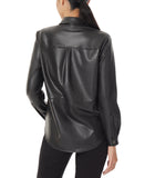 Faux Leather Utility Blouse