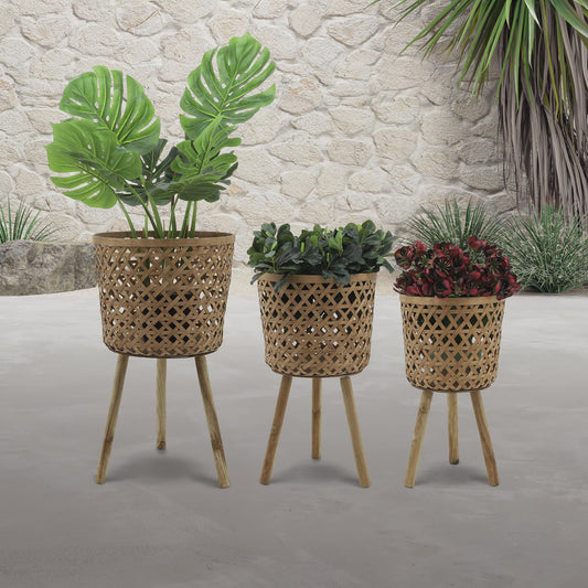 Bamboo Planters Set of 3