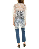 Floral Lace Oversized Sheer Cardigan With Side Slits