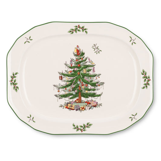 Christmas Tree Sculpted Oval Platter