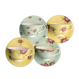 Archive Rose Teacup & Saucers Set of 4