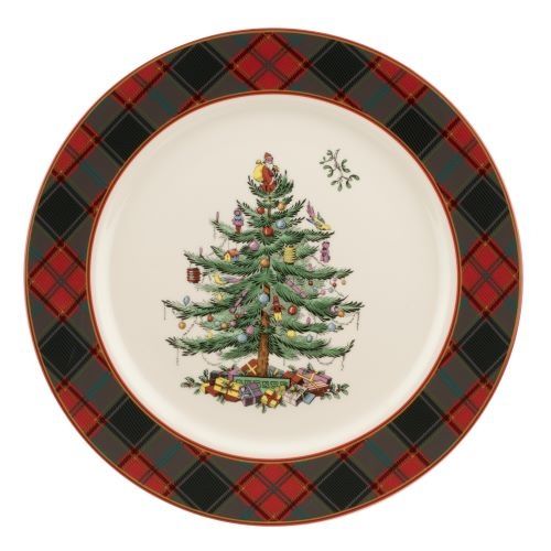 Christmas Tree Tartan Buffet Plate Set of 4