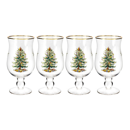 Christmas Tree Tulip Glasses Set of 4