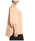 CDC Pop-Over Blouse With Covered Placket And Side Slits