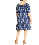 A-Line Dress with Square Neck-Plus Size