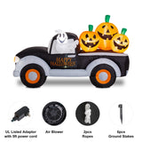 8FT Lighted Inflatable Truck with Jack-O-Lantern Pumpkins Decor
