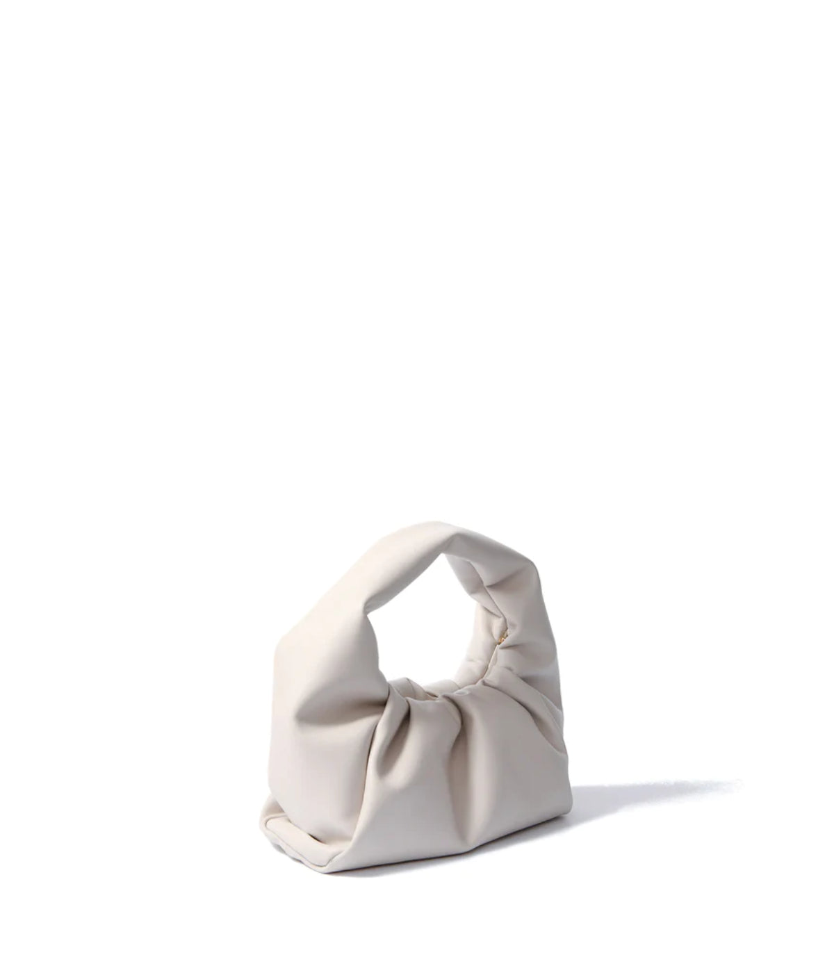 Marshmallow Croissant Bag in Soft Leather White