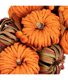 Pumpkin Artificial Fall Harvest Wreath Orange