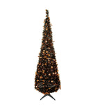 Fall Harvest Pop Up Artificial Thanksgiving Tall Tree with Pumpkins Green