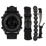 Digital Watch-Stackable Bracelet Set
