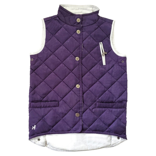 Purple Barbour Vest with Snaps and White Lining
