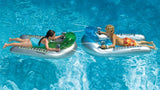 Set of 2 Green and Blue Water Sport Inflatable Battle Board Swimming Pool Squirters - 53"