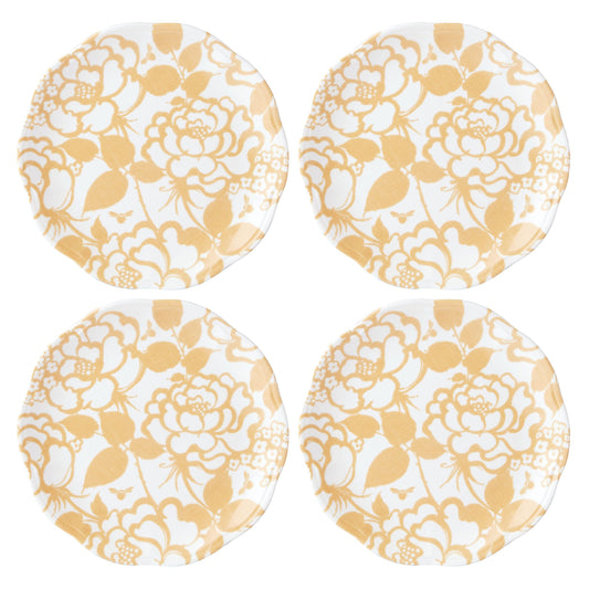 Butterfly Meadow Cottage Goldenrod Accent Plates Set of 4
