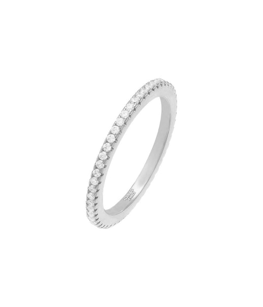 Micro Pave Eternity Band Silver