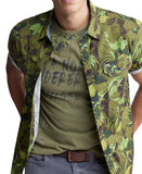 Sayool Men's Woven Short Sleeve Shirt in Leaf Print