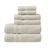 Plume 100% Cotton Feather Touch Antimicrobial Towel 6 Piece Set Ivory
