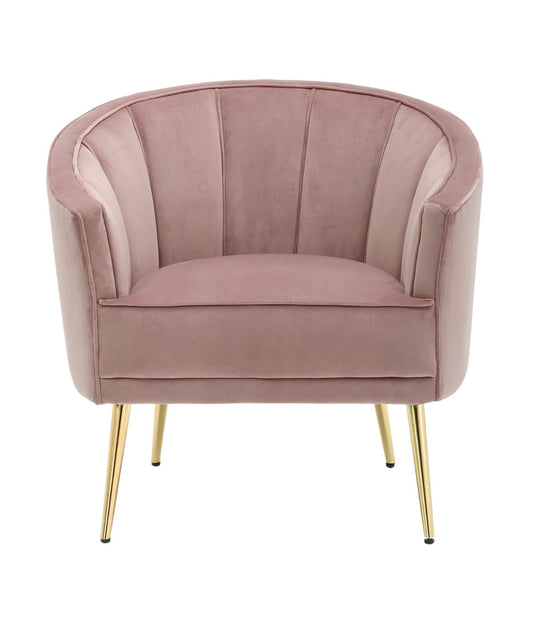Tania Accent Chair Gold & Blush