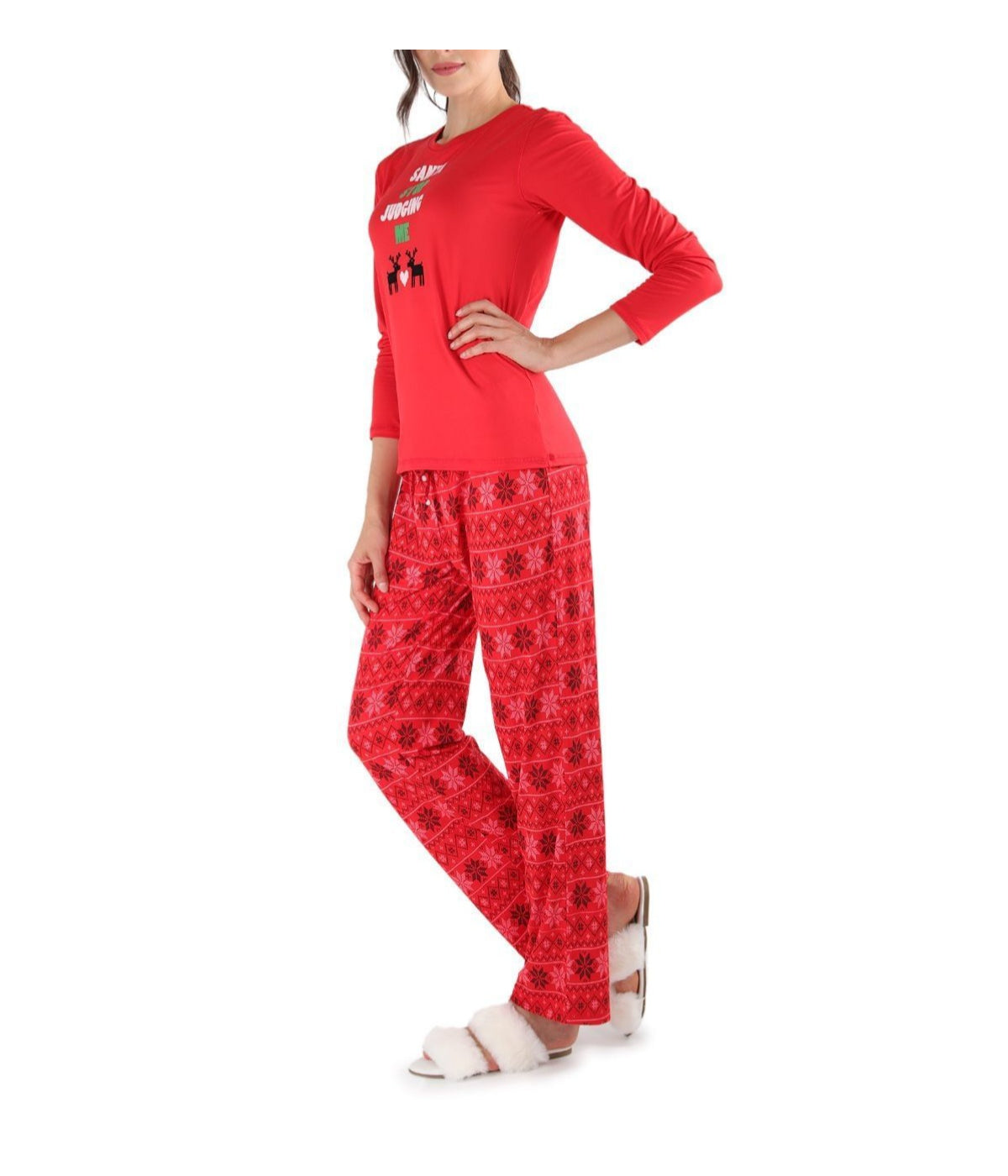 2 Piece Women's It's A Long Story Christmas Pajama Set Red