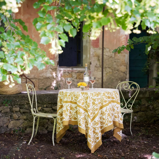 Granada Mustard Tablecloth Round