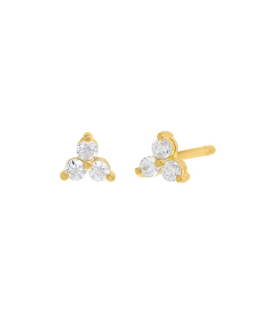 Tiny Cz Cluster Stud Earring Gold