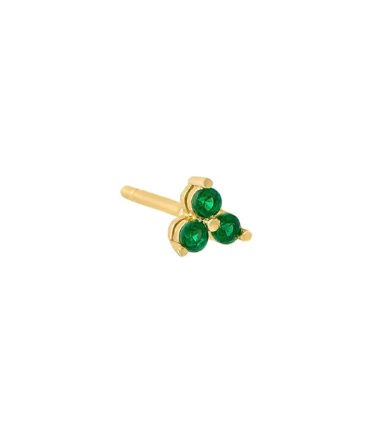 Tiny Cz Cluster Stud Earring Emerald Green