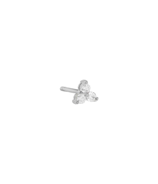 Tiny Cz Cluster Stud Earring Silver