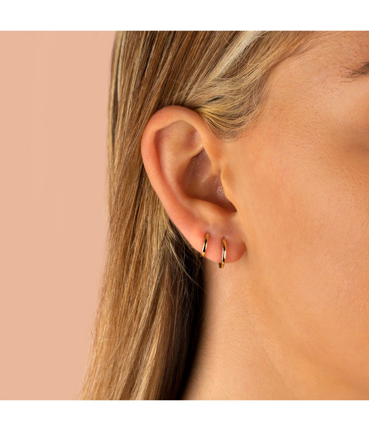 Mini Solid Huggie Earring 14K White Gold