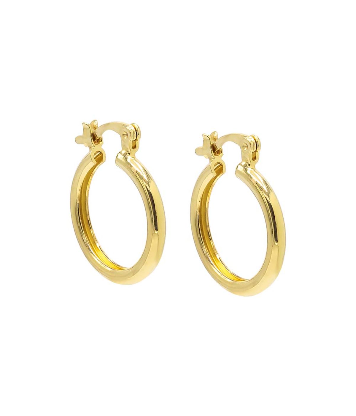 Thin Solid Tube Huggie Earring Gold
