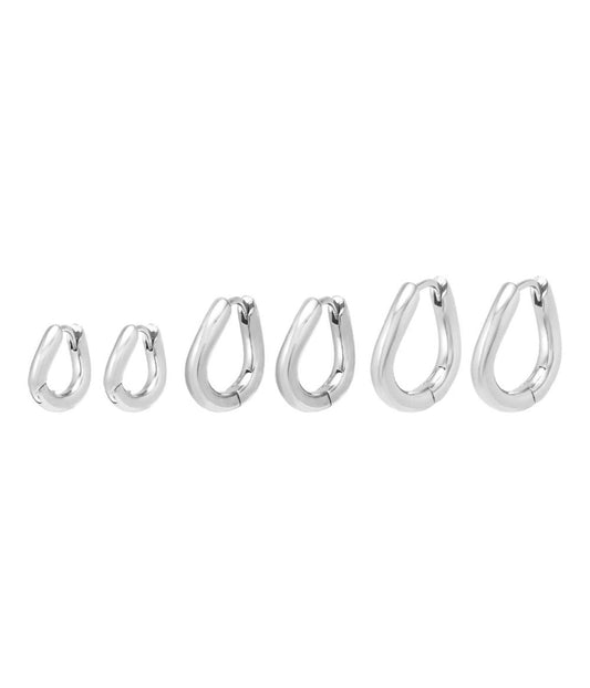 Solid Squiggly Huggie Earring Silver