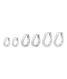 Solid Squiggly Huggie Earring Silver