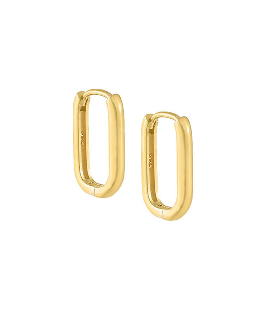 Solid Oval Huggie Earring Gold