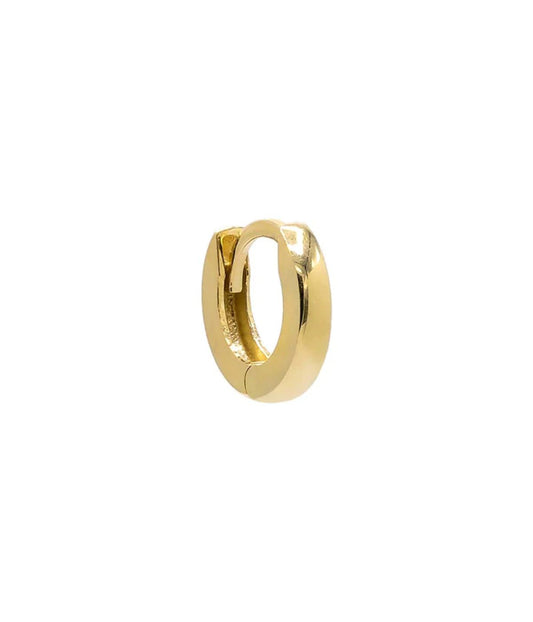 Tiny Wide Solid Cartilage Huggie Earring 14K Gold