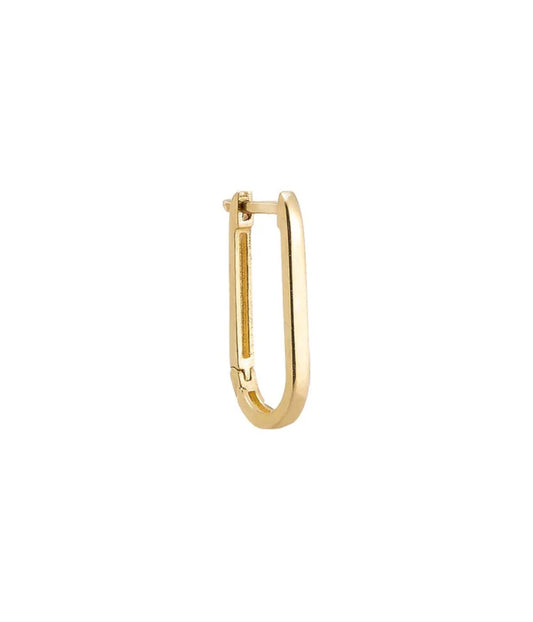 Solid Thin U-Shape Huggie Earring 14K Gold