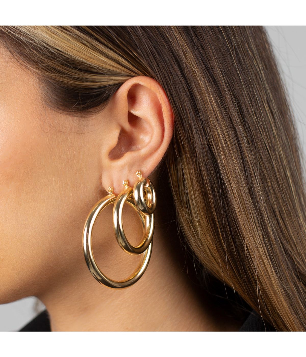Gold Filled Adina'S Chunky Hollow Hoop Earring Gold