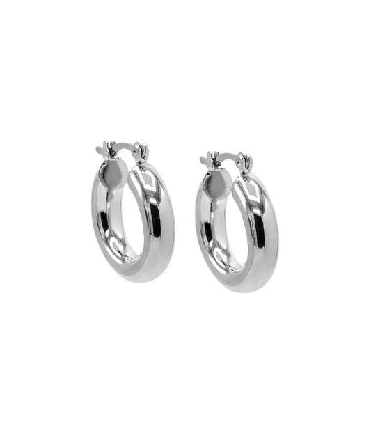 Gold Filled Adina'S Chunky Hollow Hoop Earring Silver