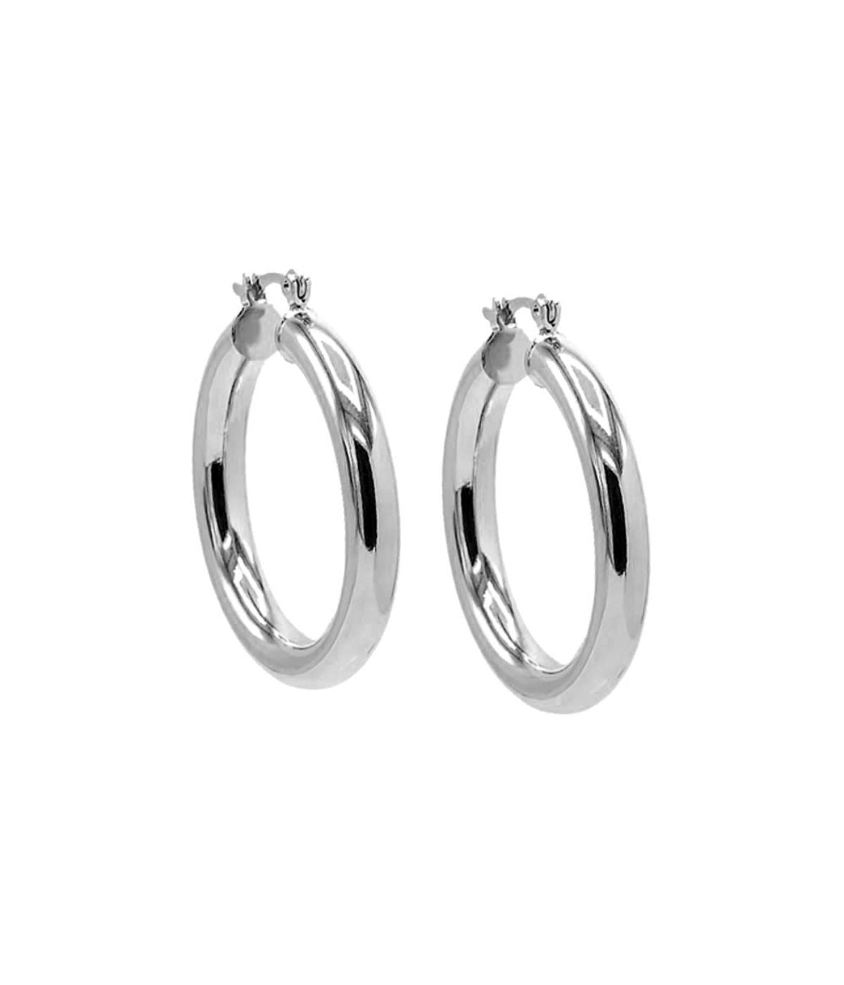 Gold Filled Adina'S Chunky Hollow Hoop Earring Silver