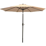 Aluminum Patio Table Umbrella with Push Button Tilt & Crank - 9' Navy Blue