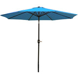 Aluminum Patio Table Umbrella with Push Button Tilt & Crank - 9' Beige