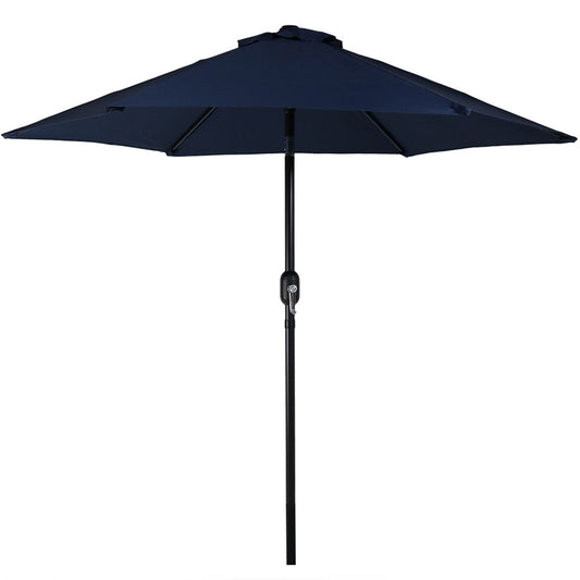 Aluminum Patio Umbrella with Tilt & Crank Shade Control - 7.5' Blue