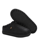 Men's clog slipper with fur lining Waxed Black