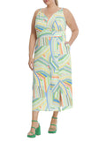 Plus Size Sleeveless Printed Maxi Dress
