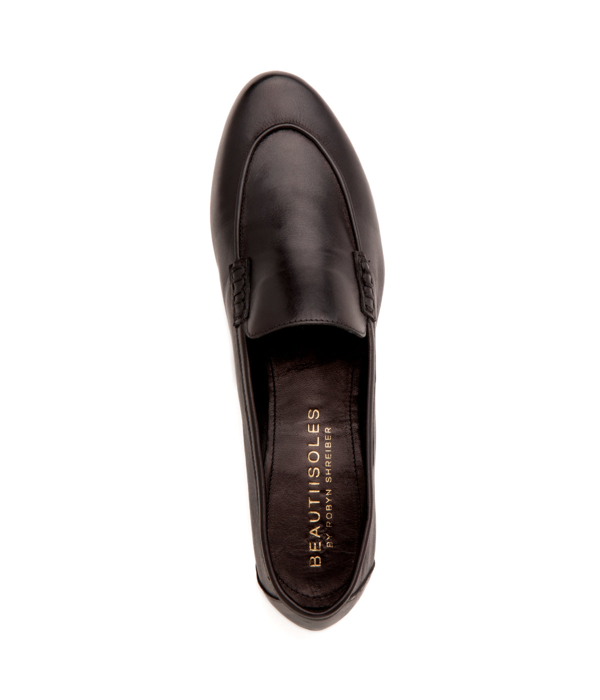 GIULIANA Leather Flat Ladies Loafers BLACK
