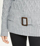 Diamond Belted Tunic Sweater