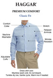 Haggar Premium Comfort Classic Fit Men's Button Down Dress Shirt 2 Wine Solid