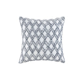 Riko Cotton Embroidered Square Pillow Navy
