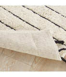 Arbor Stripe Tassel Cotton Tufted Rug Black/Neutral