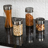 Kitchen Glass Jar Set with Stainless Steel Lids and Fresh-Date Dials