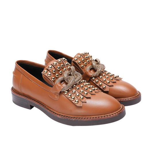 Kim Leather Loafers - Cuoio